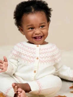 Jojo Maman Bébé Crème Fair Isle - Ensemble 3pièces en maille Clearance