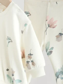 Next Crème fleuri - Ensemble Chandail et Survêtement bébé 2 Pièces (0mois-2ans)