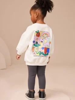 Next Crème imprimé graphique arc-en-ciel - Sweatshirt & Leggings (3mths-7yrs) Hot