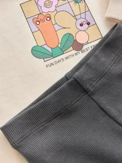 Next Crème imprimé graphique arc-en-ciel - Sweatshirt & Leggings (3mths-7yrs) Hot