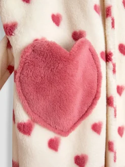 Jojo Maman Bébé - Peignoir Crème motif cœur Clearance