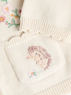 Next Crème motif lapin - 100% Coton Pointelle Tricot Fleuri Fleuri Bébé Cardigan (0mths-3yrs) Best