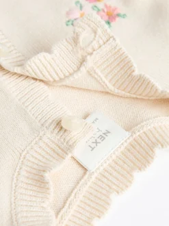Next Crème motif lapin - 100% Coton Pointelle Tricot Fleuri Fleuri Bébé Cardigan (0mths-3yrs) Best