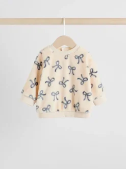 Next Crème/gris - Ensemble pull et pantalon en velours doux imprimé nœud (0mois-2ans) Best