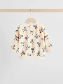 Next Crème/gris - Ensemble pull et pantalon en velours doux imprimé nœud (0mois-2ans) Best