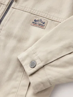 Next Crème/Marron - Blouson bomber en toile à col en velours côtelé (3mois -7ans) New