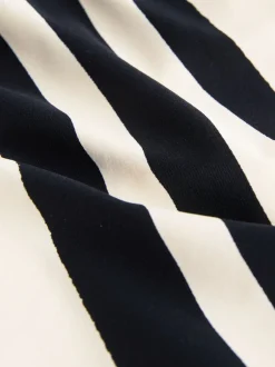 Next Crème/noir à rayures - Maillot de bain dos nu à une épaule Online