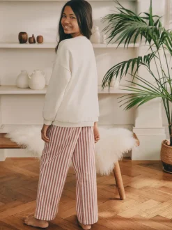 Next Crème/Nœud rouge - Pyjama sweat-shirt (2-16ans) New