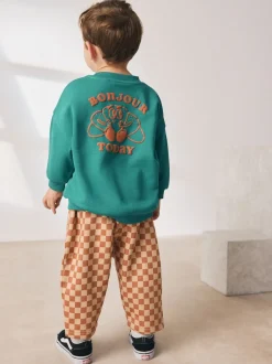 Next - Ensemble Sweatshirt et Joggers Rayure (3mths-7yrs) Croissant vert Online