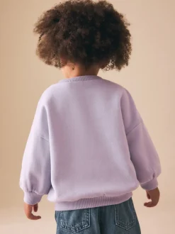 Next - Sweat à col ras du cou (3mths-7yrs) Crossant violet lilas Best