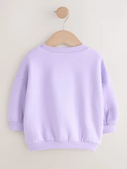 Next - Sweat à col ras du cou (3mths-7yrs) Crossant violet lilas Best