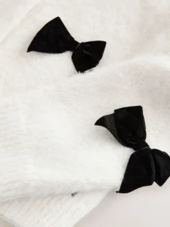 Next écru - Cardigan à nœud en velours tricoté avec laine Hot