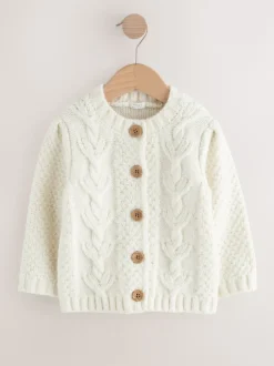 Next écru - Cardigan en maille épaisse Bobble (3mths-10yrs)