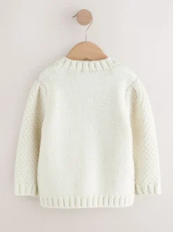 Next écru - Cardigan en maille épaisse Bobble (3mths-10yrs)
