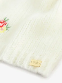 Laura Ashley écru - Cardigan Fleuri Brodé New