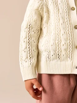 Next écru - Cardigan Torsade (3mois-7ans)