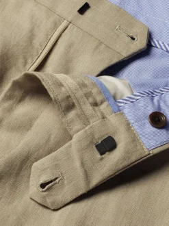 Charles Tyrwhitt Écru - Coupe ajustée  100% Lin Pantalons Outlet