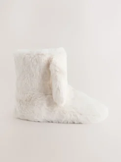 Next écru - Chaussons bottes en fausse fourrure lapin Outlet