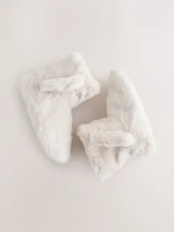 Next écru - Chaussons bottes en fausse fourrure lapin Outlet