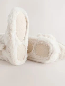 Next écru - Chaussons bottes en fausse fourrure lapin Outlet