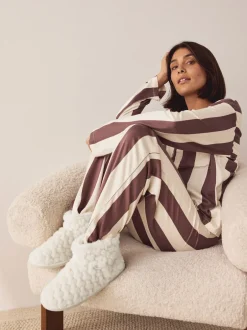 Next écru - Chaussons chaussons cœur en fausse fourrure Outlet