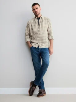 Next - Chemise à carreaux Signature à manches longues écru Clearance