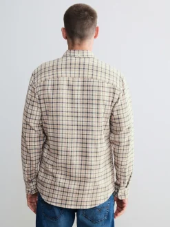 Next - Chemise à carreaux Signature à manches longues écru Clearance