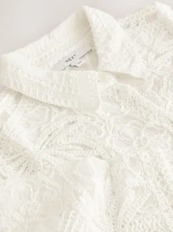 Next écru - Chemise à manches courtes au crochet