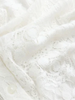 Next écru - Chemisier à manches mi-longues en dentelle Sale