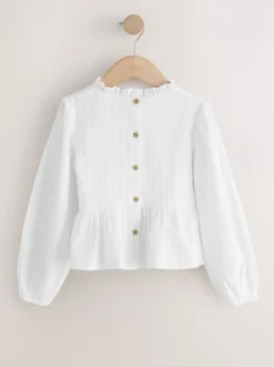 Next écru - Chemisier à volants à manches longues (3-16ans) Clearance