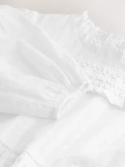 Next écru - Chemisier à volants à manches longues (3-16ans) Clearance