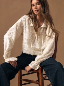 Next écru - Chemisier Tufty en jacquard à manches longues Hot