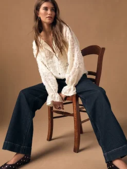 Next écru - Chemisier Tufty en jacquard à manches longues Hot