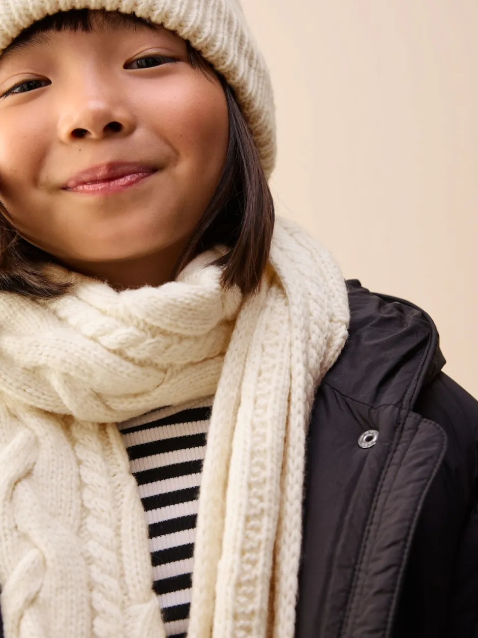 Next écru - Ensemble écharpe et gants en câble (3-16ans) Outlet