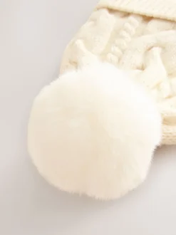 Next écru - Ensemble écharpe et gants en câble (3-16ans) Outlet