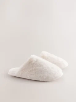 Next écru - Faux Fur Mule Slippers