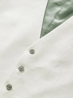 Next écru - Gilet de costume en lin Blend texturé Discount