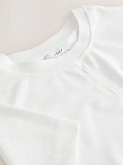 Next écru - Haut à col rond et à manches courtes avec trou de serrure Hot