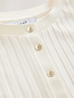 Next écru - Haut sans manches côtelé boutonné Best