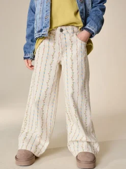 Next écru - Jean imprimé floral (3-16ans) Clearance