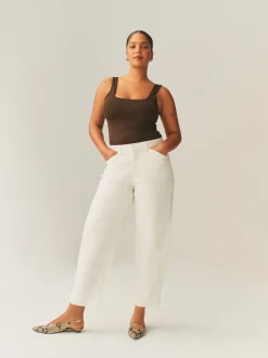 Next écru - Jeans sablier à jambe large en denim Clearance