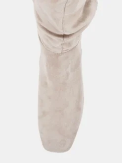 Novo Écru - Bottes au genou froncées à talon carré geri Online