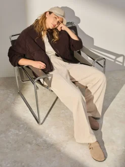 Next - Pantalons Amples en velours côtelé doux écru Hot