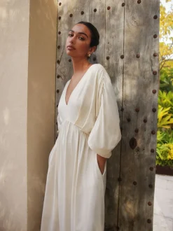 Next écru - Robe longue caftan en jersey Discount