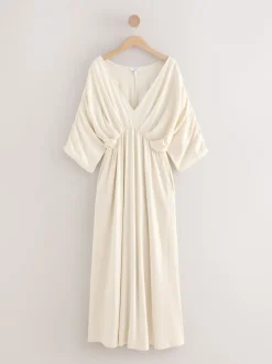 Next écru - Robe longue caftan en jersey Discount
