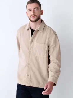 Next écru - Surchemise veste-chemise en velours côtelé à poche unique Outlet