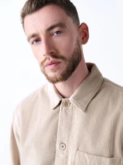 Next écru - Surchemise veste-chemise en velours côtelé à poche unique Outlet