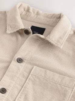 Next écru - Surchemise veste-chemise en velours côtelé à poche unique Outlet