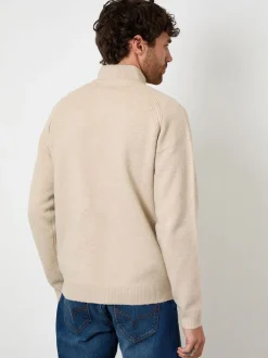 Threadbare Écru - Pull en maille côtelée à manches raglan Sale