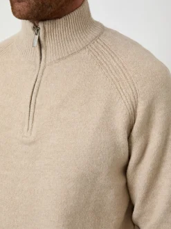 Threadbare Écru - Pull en maille côtelée à manches raglan Sale